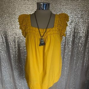J.Crew yellow fringe top